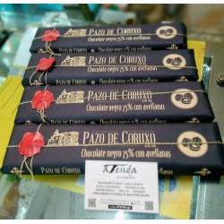 Chocolate artesano Pazo de Coruxo negro al 75% con avellana