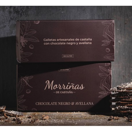 Morriñas De castaña con Chocolate negro  y Avellana
