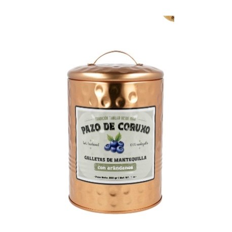 Lata Cobre galletas de mantequilla con arándano