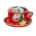 Lata Taza Con Ilustración Papá Noel rellena de bombones